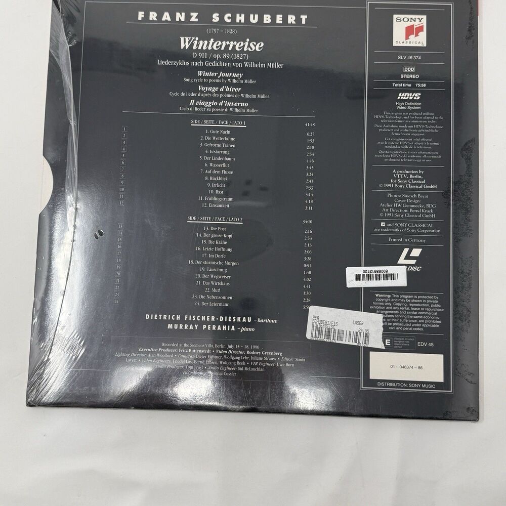Franz Schubert Winterreise Fischer-Dieskau Perahia SEALED Original Packaging LD - Picture 14 of 15